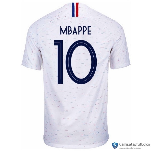 Camiseta Seleccion Francia Segunda equipo Mbappe 2018 Blanco